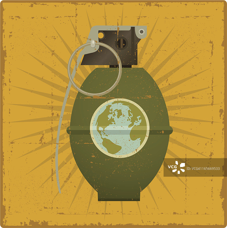 做旧地球手雷图片素材