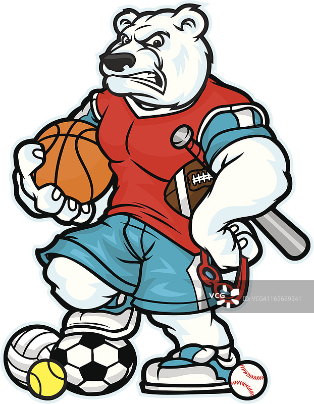 北极熊吉祥物运动会banner图片素材