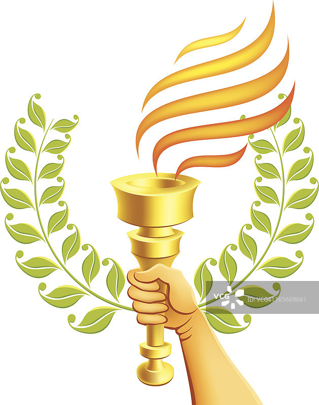 手持燃烧的火炬图片素材