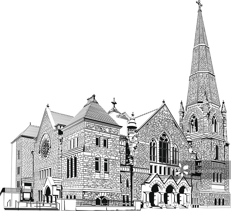 教堂的低角度视图图片素材