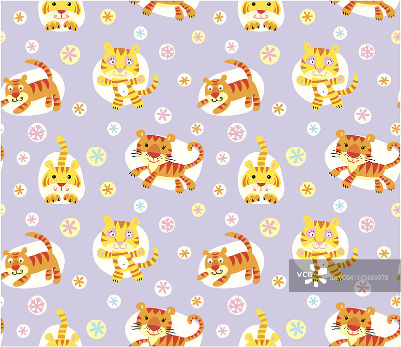 小老虎无缝图案图片素材
