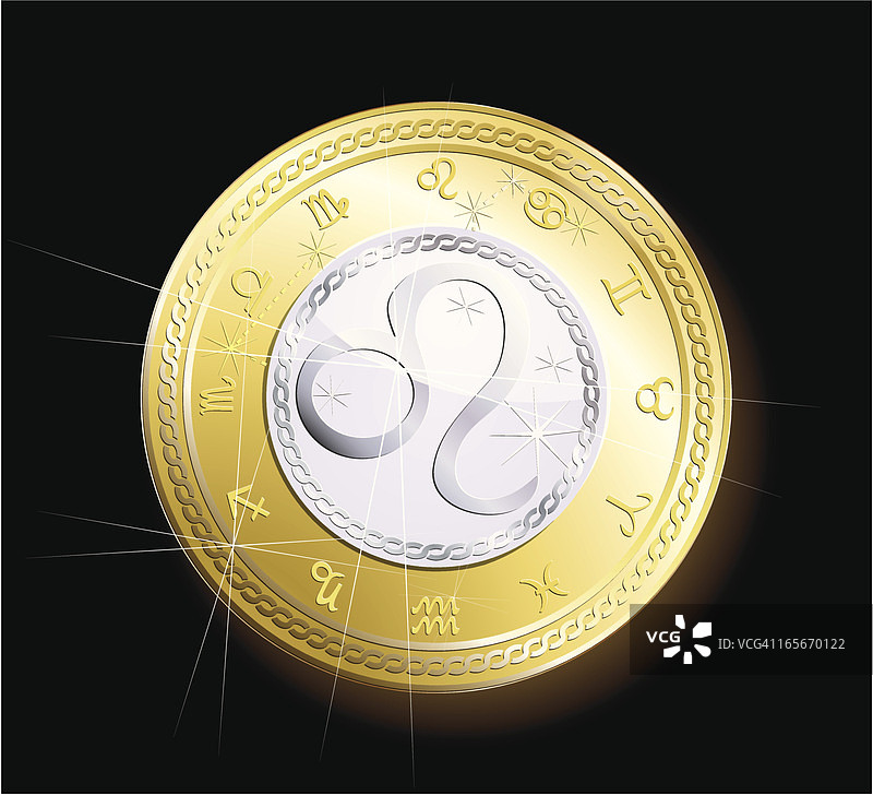 生肖狮子座硬币图片素材