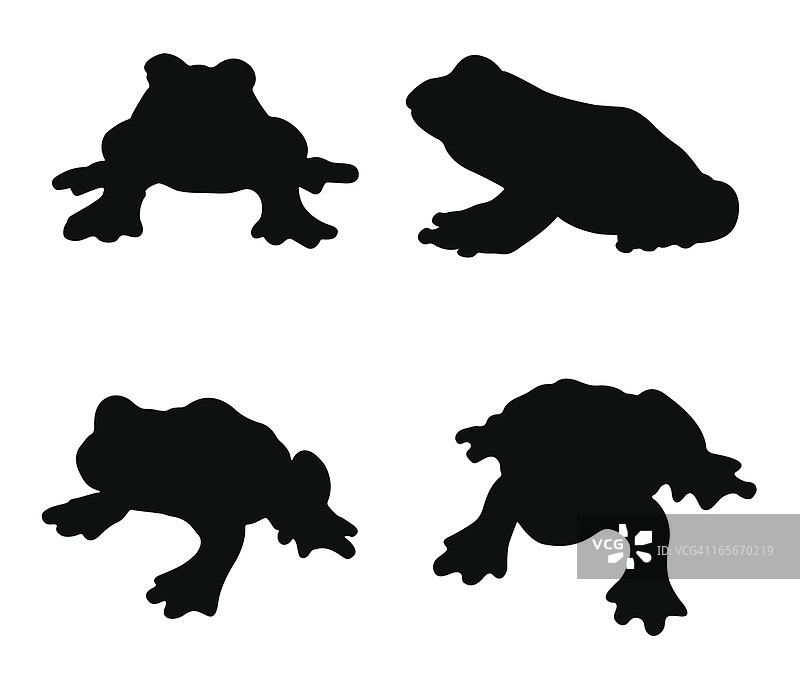 青蛙轮廓剪影合集图片素材