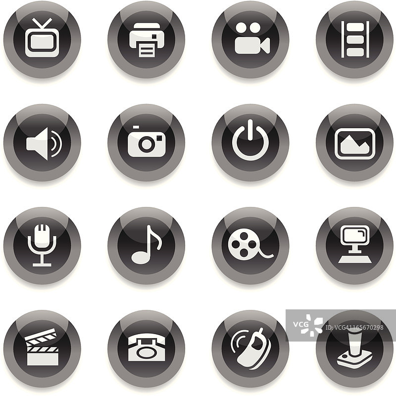 黑色圆形图标-媒体图片素材