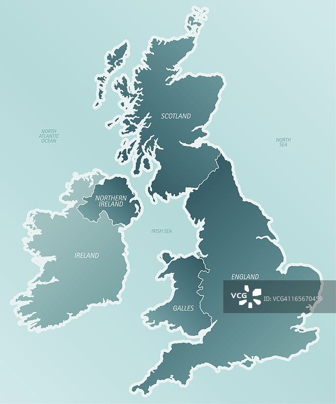 英国地图卡通图图片素材