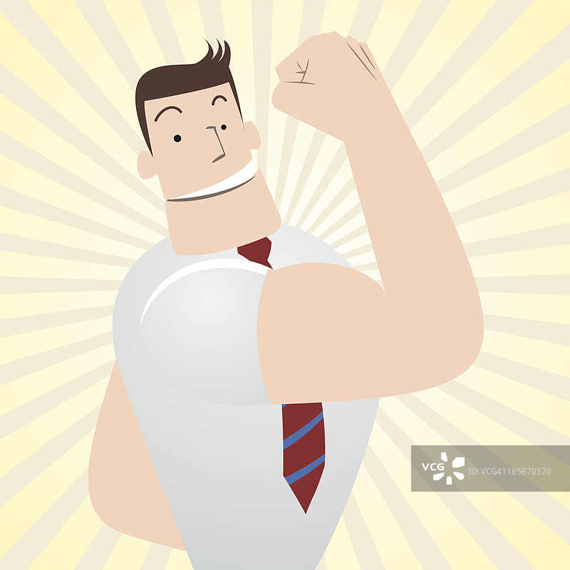 快乐的商人、老师，示意没问题！（展示肱二头肌）图片素材