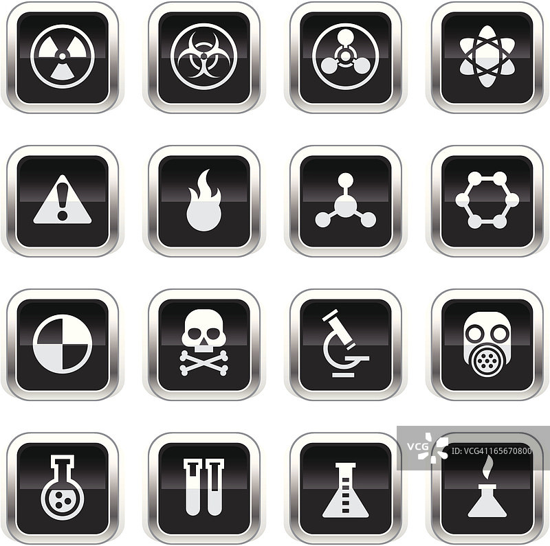 超光泽黑色图标 - 科学图片素材