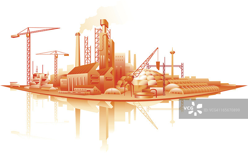 滨水区的工业建筑图片素材