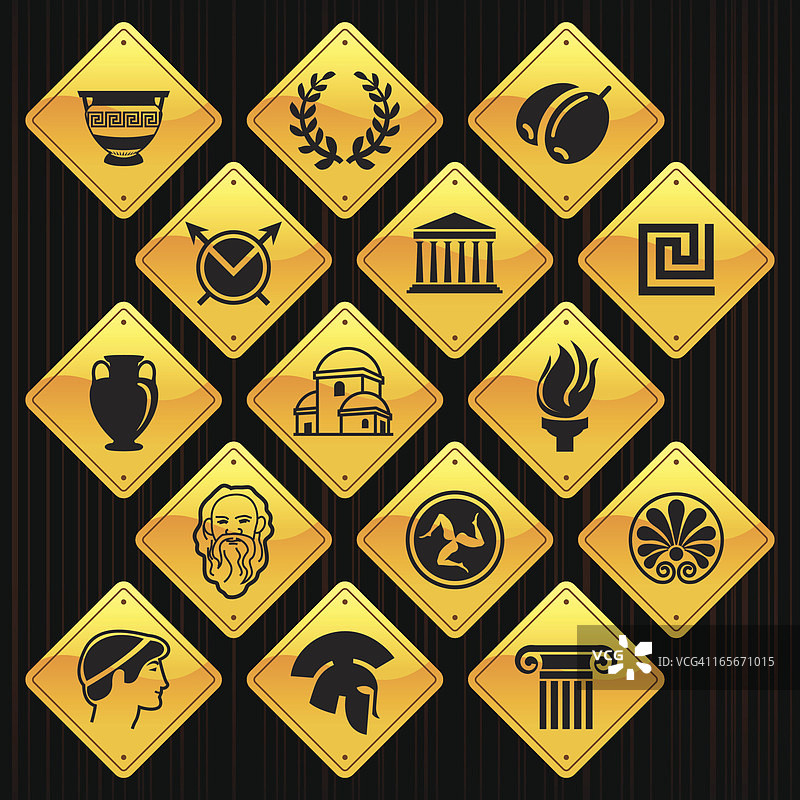 希腊黄色标志图片素材