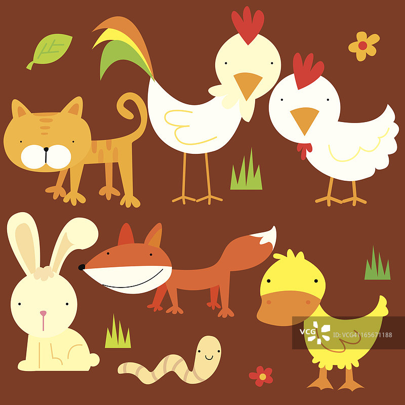 可爱的农场动物图片素材