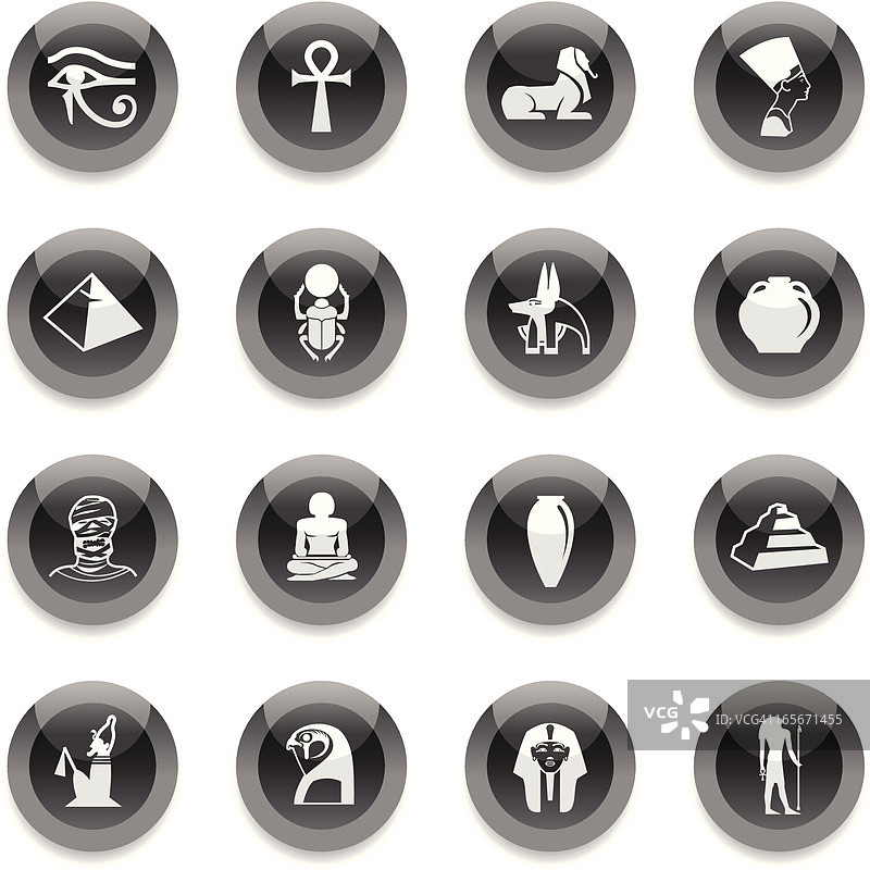 黑色圆形图标 - 埃及图片素材