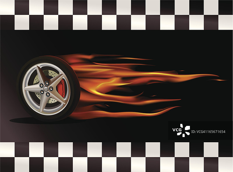 轮子和火焰图片素材