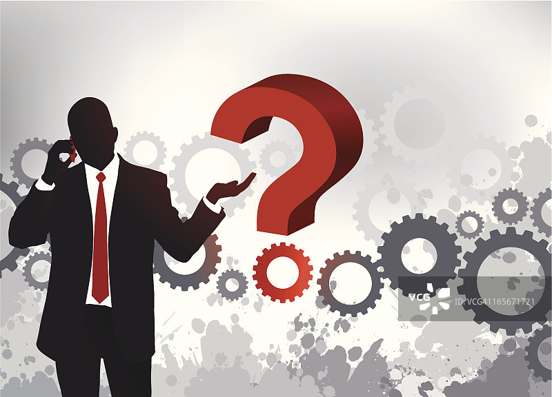 矢量图中电话质询的商务人士图片素材