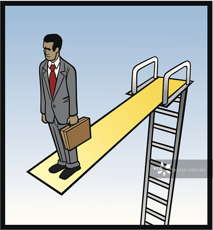 非裔商务男人在跳水板上图片素材