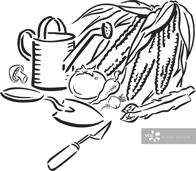 花园秋收图片素材