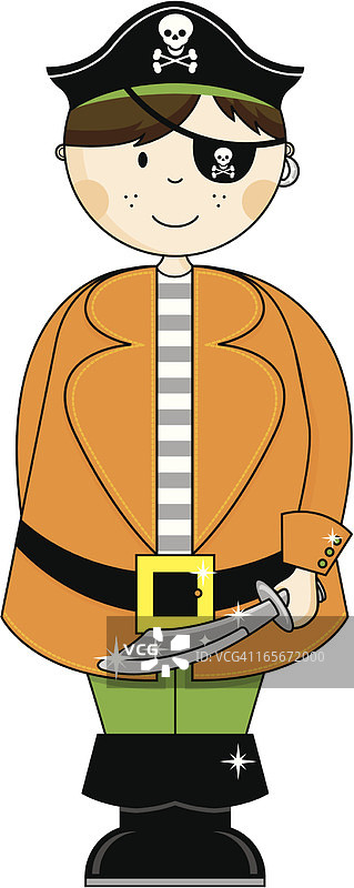 万圣节海盗男孩角色图标图片素材