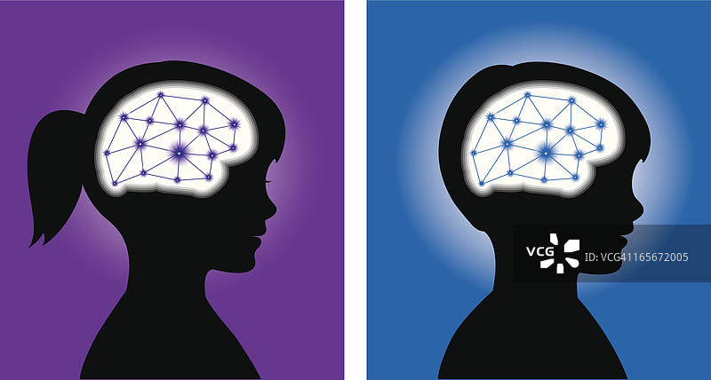 思考中的儿童头部图片素材