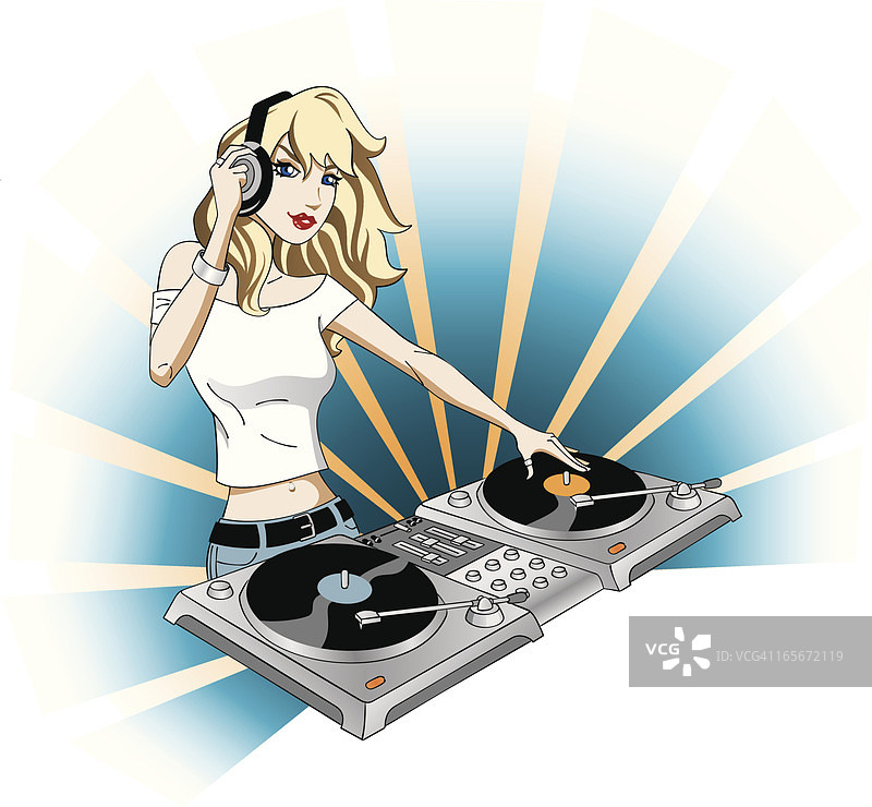 摇滚女DJ图片素材
