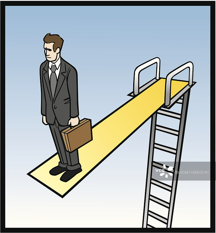 站在跳板上的商务男士图片素材