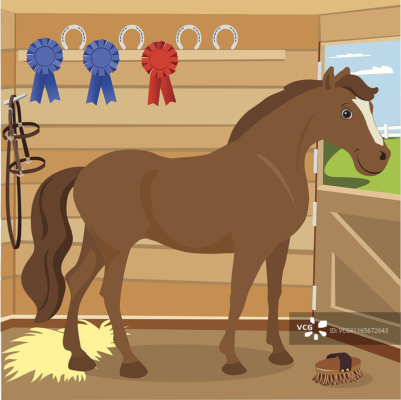 马厩里的马图片素材
