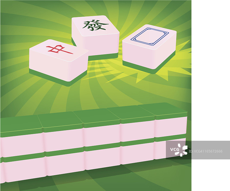 麻将游戏牌插画图片素材