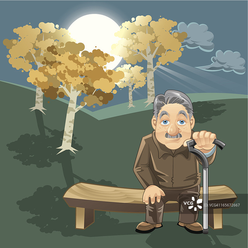 午夜老人图片素材