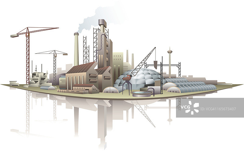 滨水区的工业建筑图片素材