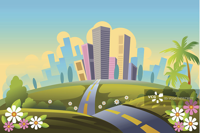 通往城市的道路图片素材