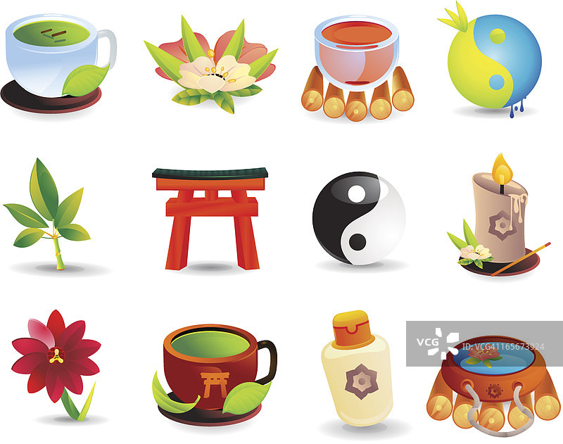 水疗与禅宗图标图片素材