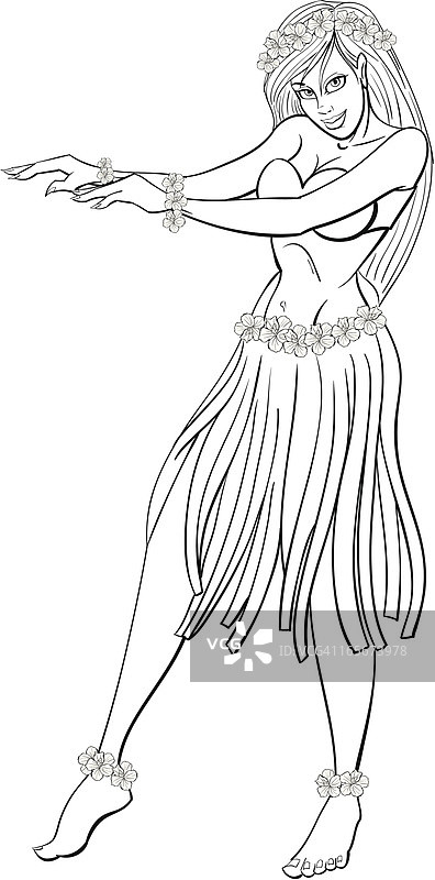 跳草裙舞的女孩图片素材