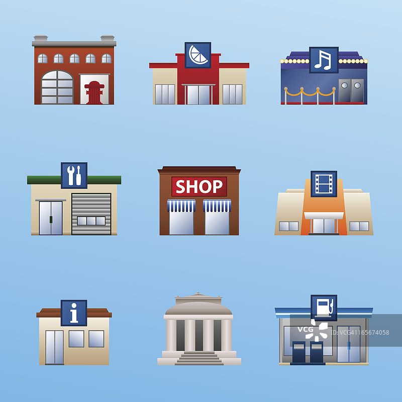 建筑图标合集4图片素材