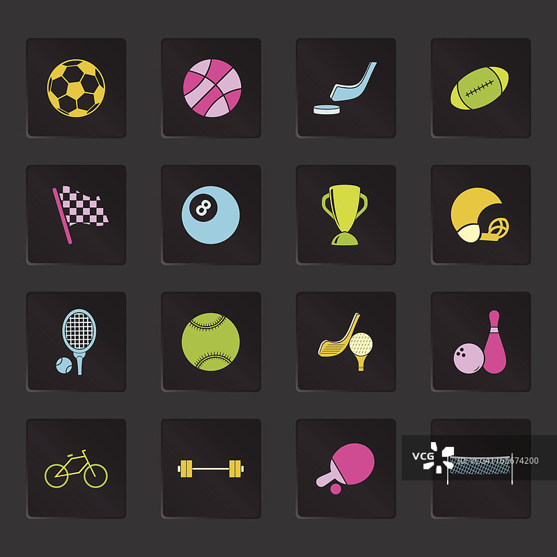 黑色彩色运动图标图片素材