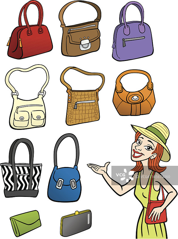 拿着手提包的女人图片素材