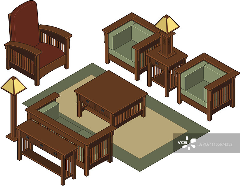 2.5D客厅家具图片素材