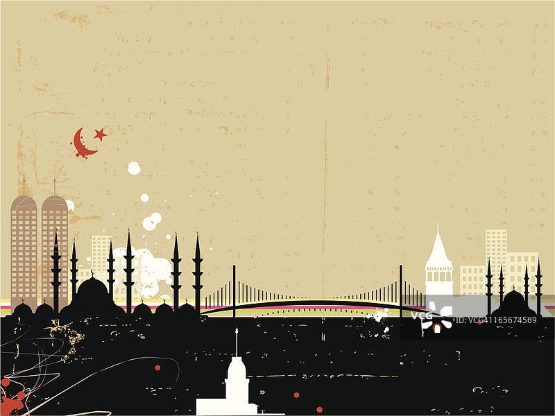 Grunge风格城市系列——伊斯坦布尔图片素材
