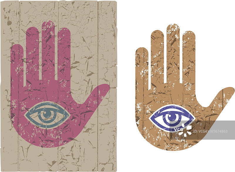 Grunge风格的手绘眼睛符号图片素材