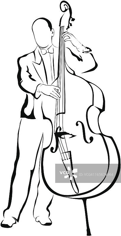 演奏低音提琴的男人图片素材