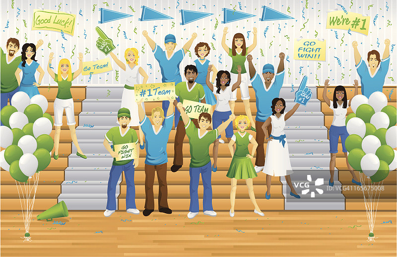 欢呼雀跃的啦啦队粉丝图片素材