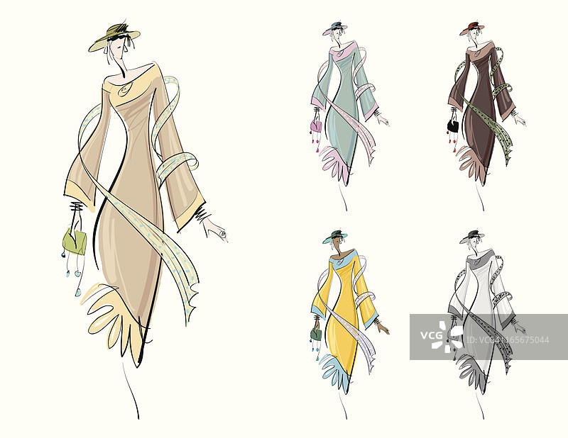 时尚绘画图片素材