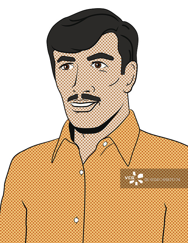 波普艺术复古肖像——民族男人图片素材