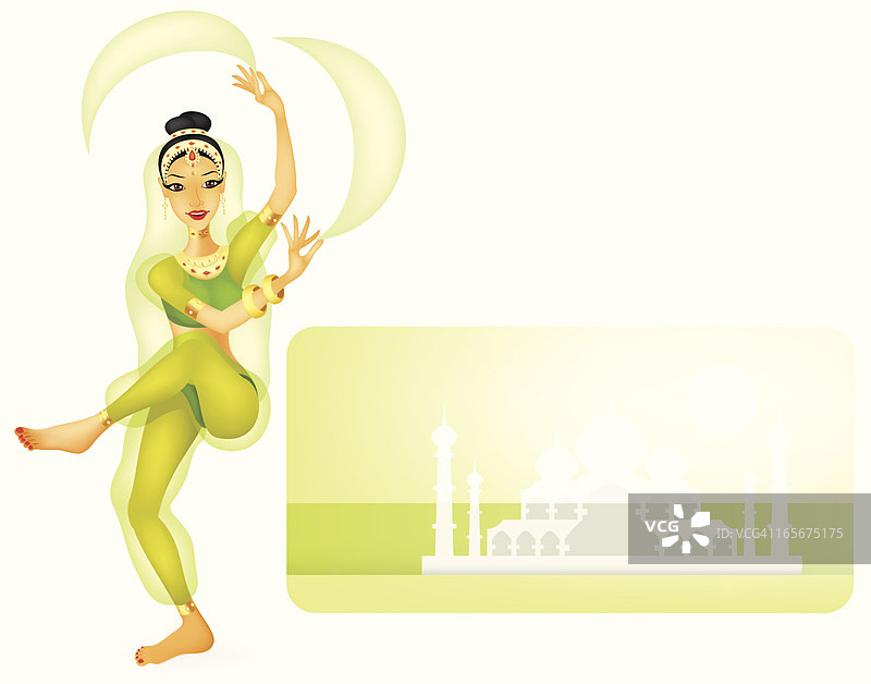 印度传统舞蹈演员图片素材