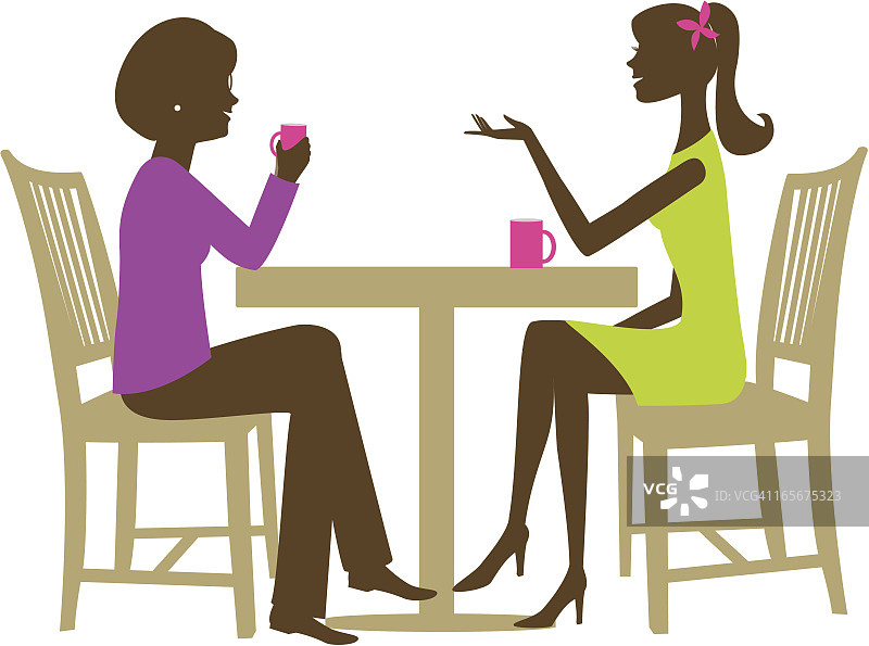 两名女性在交谈图片素材