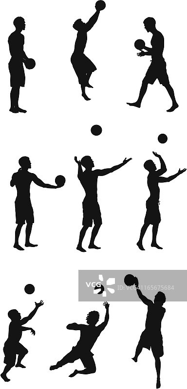 排球运动员运动瞬间图片素材