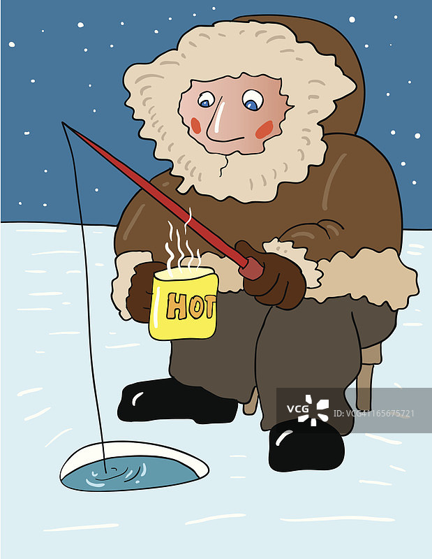 冰上钓鱼图片素材
