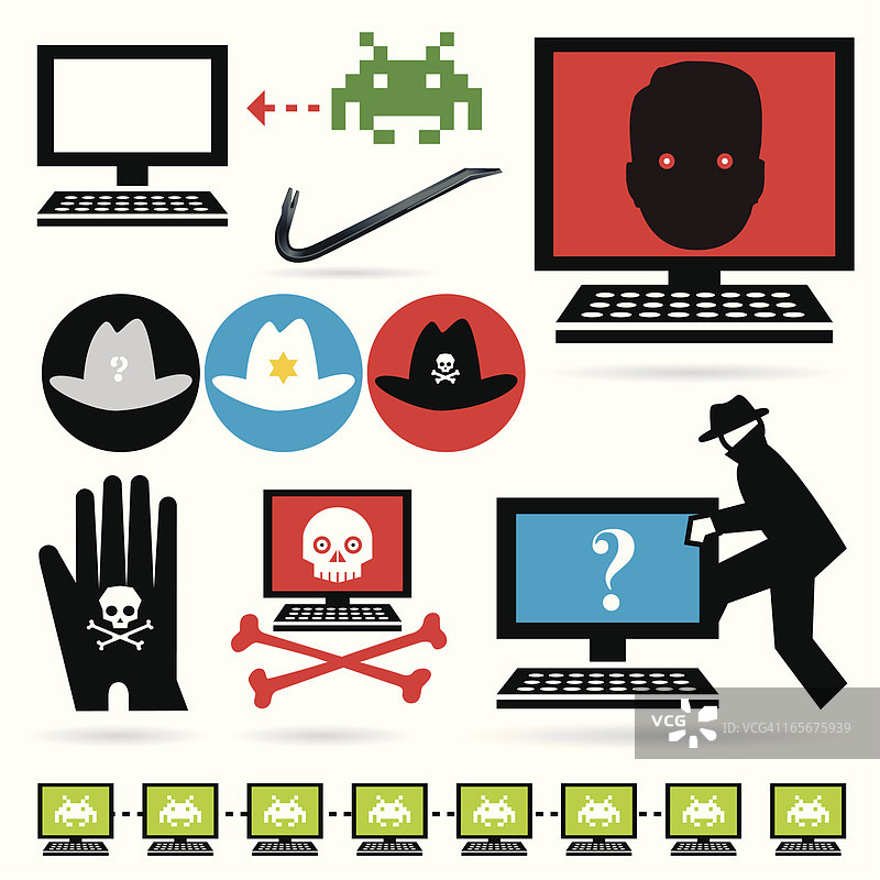 被黑和克隆的电脑图片素材