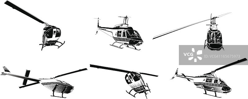 飞行中的直升机图片素材