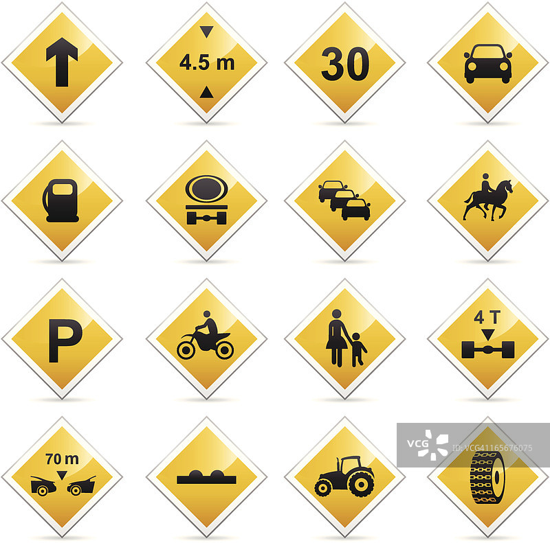 彩色图标 - 美国路标图片素材