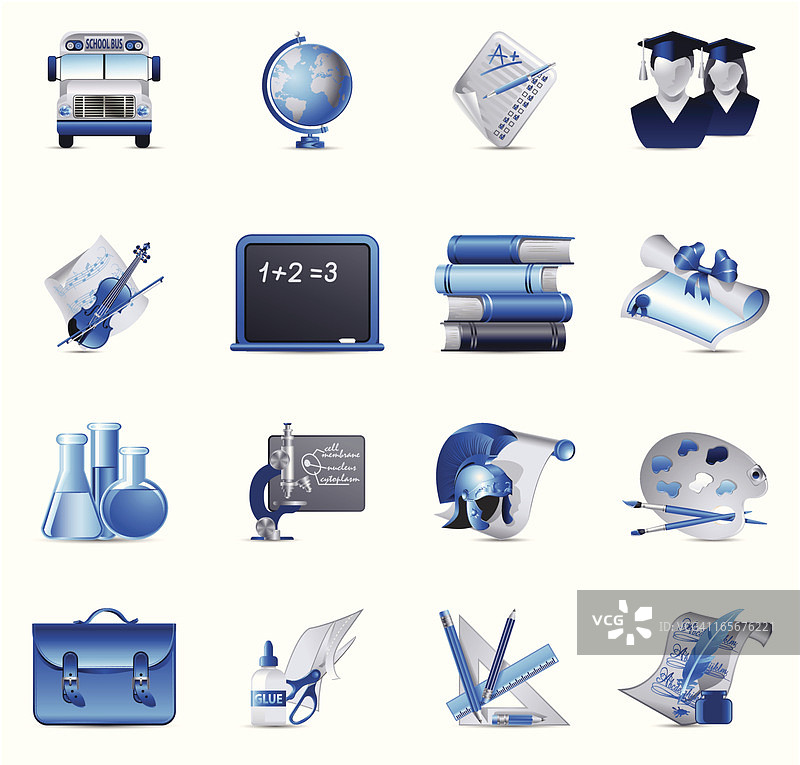 钴蓝色套装-教育图片素材