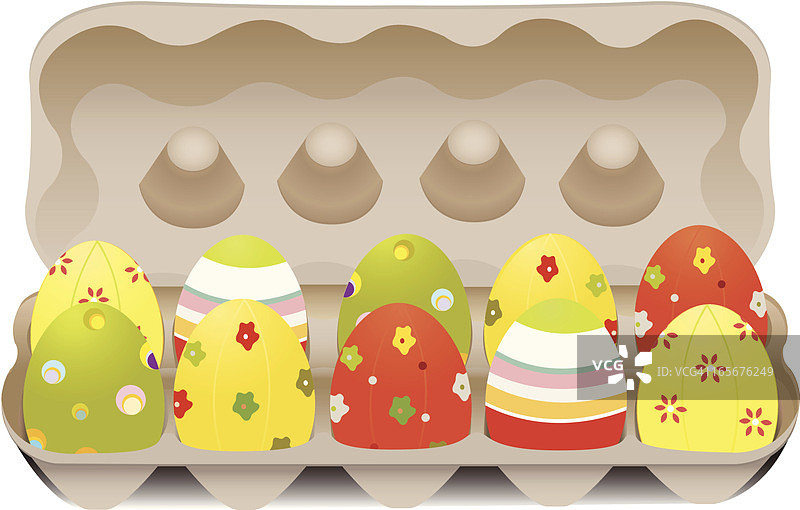 纸盒装复活节彩蛋图片素材