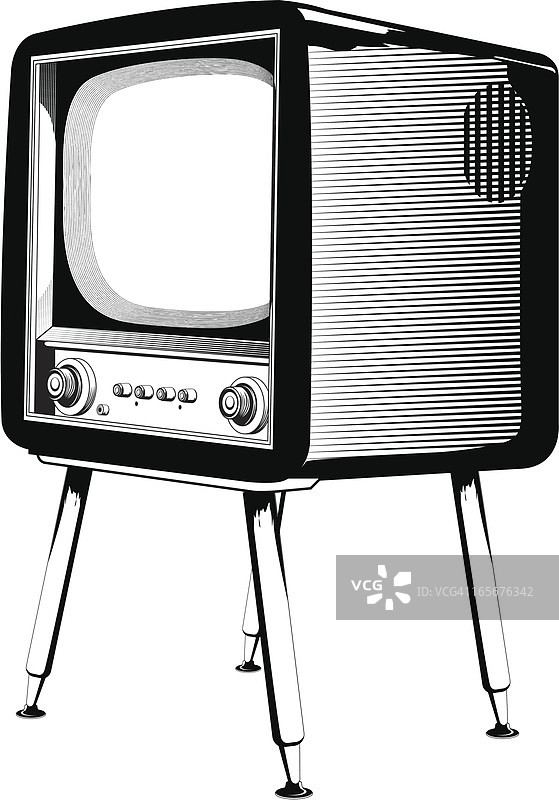 老式电视机特写图片素材